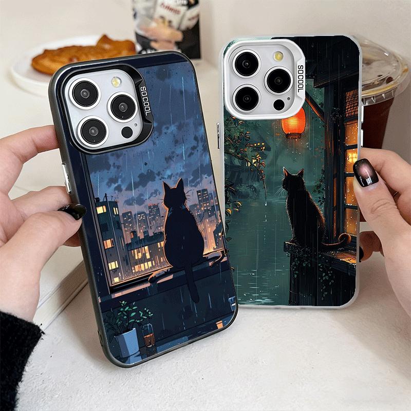 Чехол для телефона Healing Sense Cat Rain, ударопрочный, для iPhone 17 Air 16 16E 15 Pro Max 14 Plus 13 Mini 12, задняя крышка, противоударный Fundas