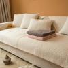 Мягкий плюшевый чехол для дивана для украшения гостиной, мебели, универсальное угловое полотенце, нескользящая мягкая подушка для дивана, толстая однотонная зимняя