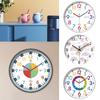 Colorful Kids Teaching Wall Clock Quiet Battery Operated Telling Time Learning Clock for Bedrooms Playrooms Classrooms