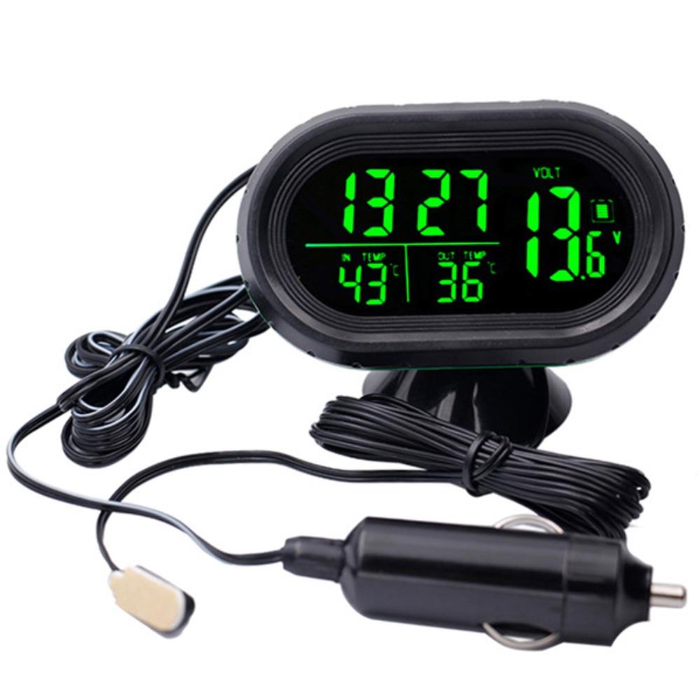 12V-24V Car Battery Voltage Volt Voltmeter Tester Freeze Alert Car Voltmeter Thermometer  Car