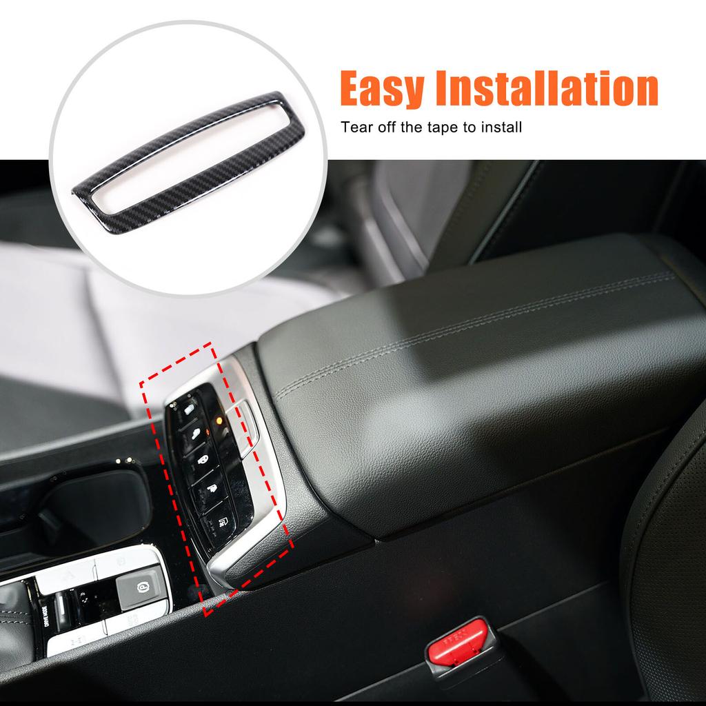 ABS Carbon Fiber Armrest Button Panel Cover Trim For 22-24 Hyundai Santa Cruz US