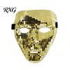 Weighted Free Party Mask Halloween Disco Ball Mask, Breathable Mirror Mosaic Masquerade, High Visibility Glitter Costume for Dance Performance,