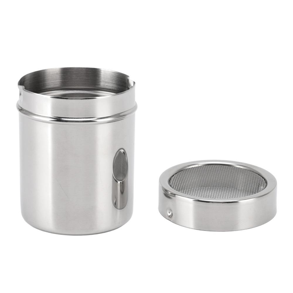Rustproof Flour Sifter Shaker Stainless Steel Seasoning Shaker Dredge Salt Dispenser For Baking