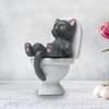 Фигурка кошки Забавная ПВХ Вдохновленная Ручная работа Серия 'Туалет' Скульптура кошки Статуэтка кошки Товары для вечеринки