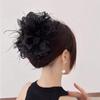 Large Feather Bow Mesh Hair Clip for Volume