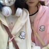 Harajuku Kawaii, розовая весенне-осенняя толстовка на молнии, женская толстовка в японском стиле, милая мультяшная бежевая куртка с капюшоном, большие корейские девичьи толстовки