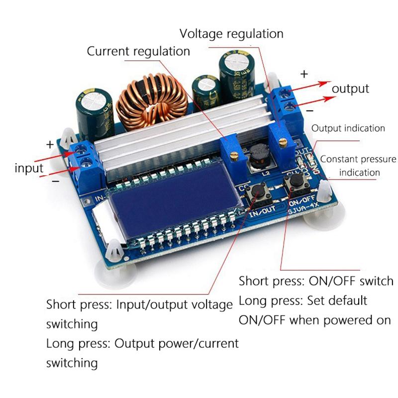 Понижающий преобразователь постоянного тока 5,5-30 В до 0,5-30 В 35 Вт, регулируемый повышающий/понижающий стабилизатор напряжения, модуль питания с ЖК-дисплеем