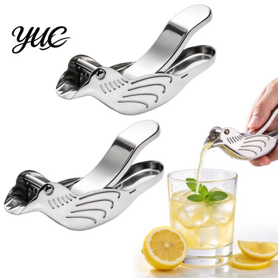 Manual Orange Squeezer for Cocktails Stainless Steel Bird Shape Lemon Juicer, Portable Fruit Press with Pour Spout Kitchen Gadget Fresh Juice