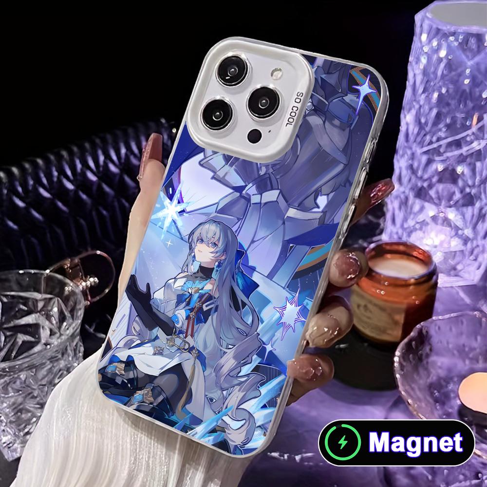 HSR Bronya White Translucent MagSafe Mobile Phone Case for iPhone 17 16 15 14 13 12 11 X XR XS Air Pro Max Plus Cover