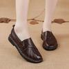 New flat-soled women's shoes leather casual color matching women's single shoes medium mother shoes