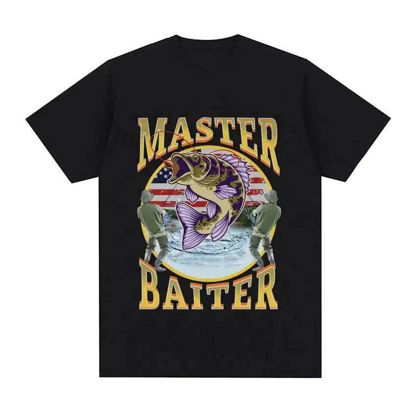 New Arrival Mens Clothes Tee Shirt Homme Graphic TShirt Men Tshirt for Men Ropa Hombre Funny Master Baiter Fishing Parody