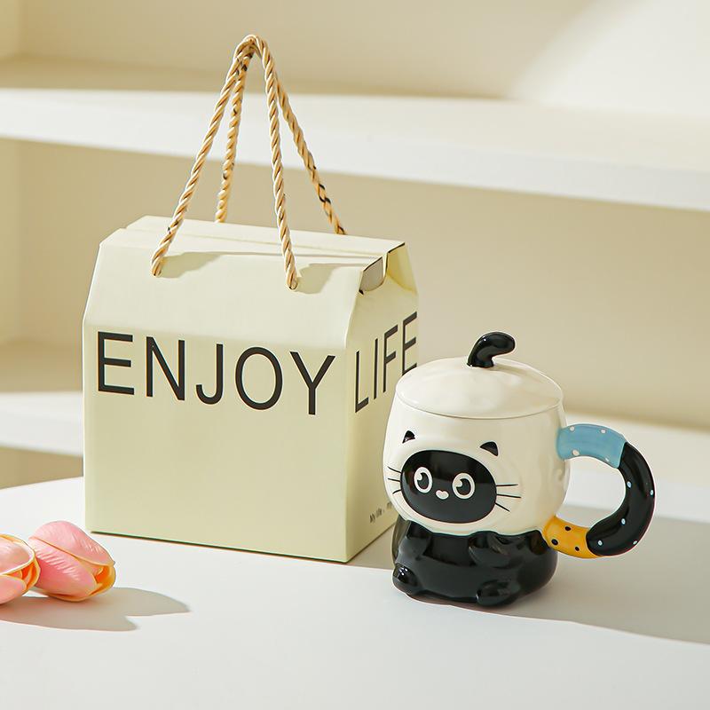 Милая милая мультяшная керамическая кружка-поросенок с крышкой для дня рождения девочки, для подруги, практичный сувенир, подарочная коробка