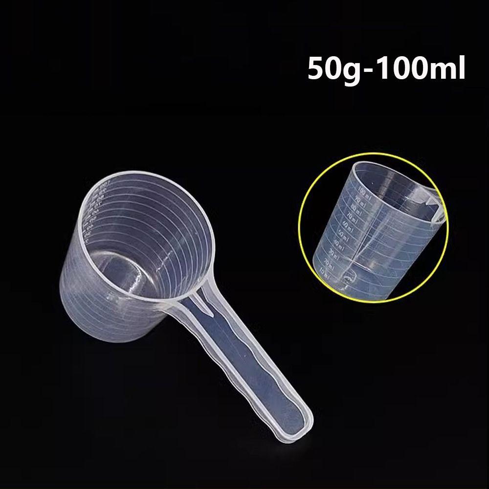 5pcs/set Transparent Flat-bottomed Spoon Plastic Measuring Spoon  Home Kitchen Baking Accessories