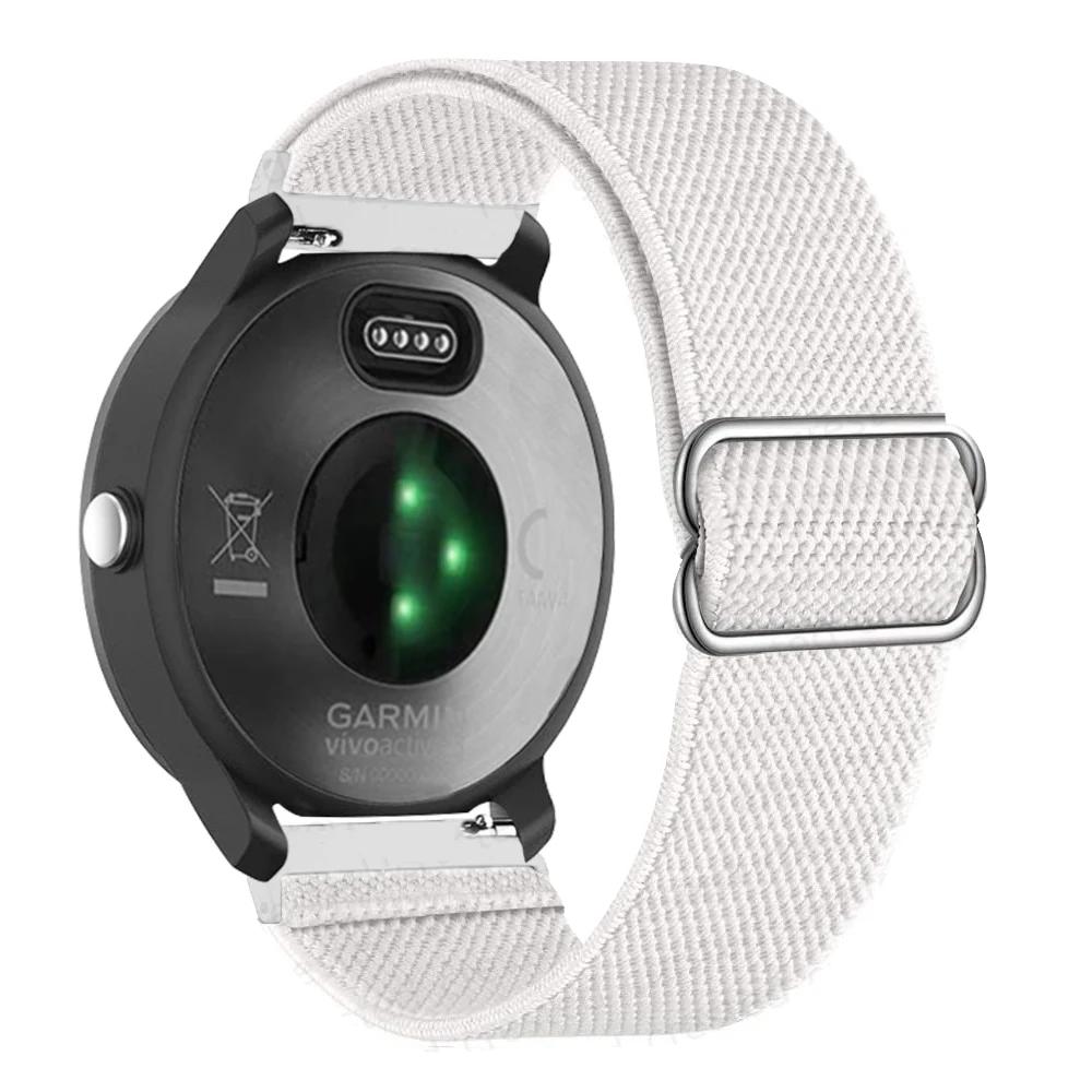 20 мм 22 мм нейлоновый ремешок для Garmin Vivoactive 4 3 HR, браслет для часов Venu 2 SQ Forerunner 645, эластичный браслет, Fenix 6 5 Pro