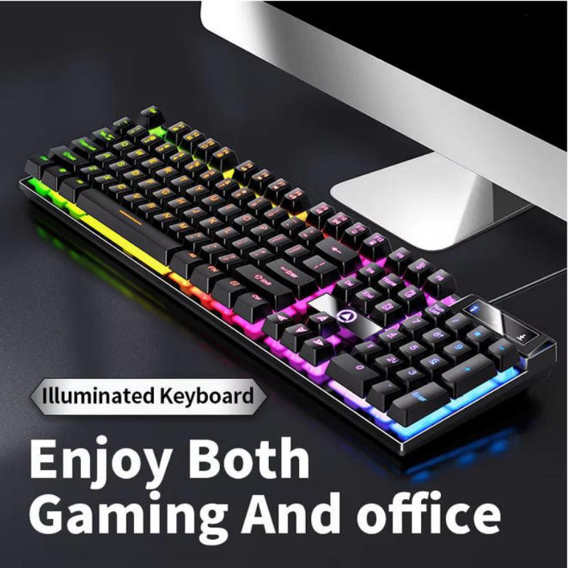 Game Keyboard USB Wired Mechanical Feel Luminous Keyboard with Backlight Desktop Computer Notebook Office Universal