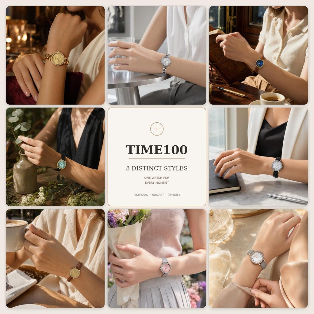 TIME100 Маленькие Мини Хрустальные Кварцевые Модные Настоящая Кожа Элегантные Серебряные Женские Часы, Часы, Безель, Механизм, Часы, Ремешок, Дизайн, Тон/Серебряный