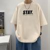 Men T-Shirts Letter Graphic Print Fashion Brand Tees for Men Oversize Tshirts Men Clothing Casual Tee Man Summer Korean Retro