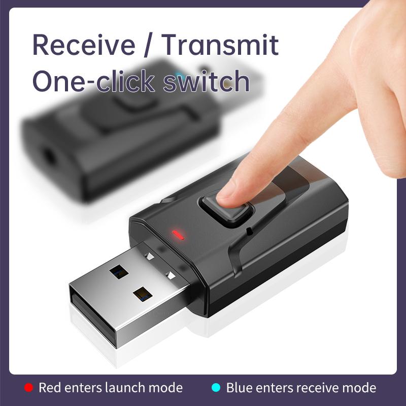 USB Bluetooth 5.4 Audio Transmitter Receiver MIC Wireless Adapter  3.5mm AUX/RCA for TV PC Headphone Home Stereo Car HIFI Music
