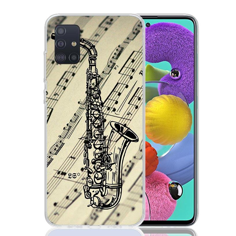 Music Saxophone Instrument Phone Case for Samsung Galaxy A52 A51 A50S A12 A22 A32 A72 A10S A30S A31 A71 Note 20 Ultra 10 Plus S1
