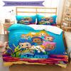3pcs Custom Name Bubble Guppies Bedding Set Duvet Cover Closure Includes 1 Duvet Cover & 2 Pillowcases, Soft and Comfortable for All Seasons.