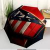 Atletico Madrid Print Automatic Open Close Umbrella, Portable Foldable Umbrella, for Outdoor Commute Camping Trip, Ideal Birthday Gift