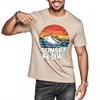 New Arrived Men Oneck tshirt Fashion Teeshirt Sunset Fish Retro Colorful Design Flow Pattern Anime Men Top tees Comfort Tshirt