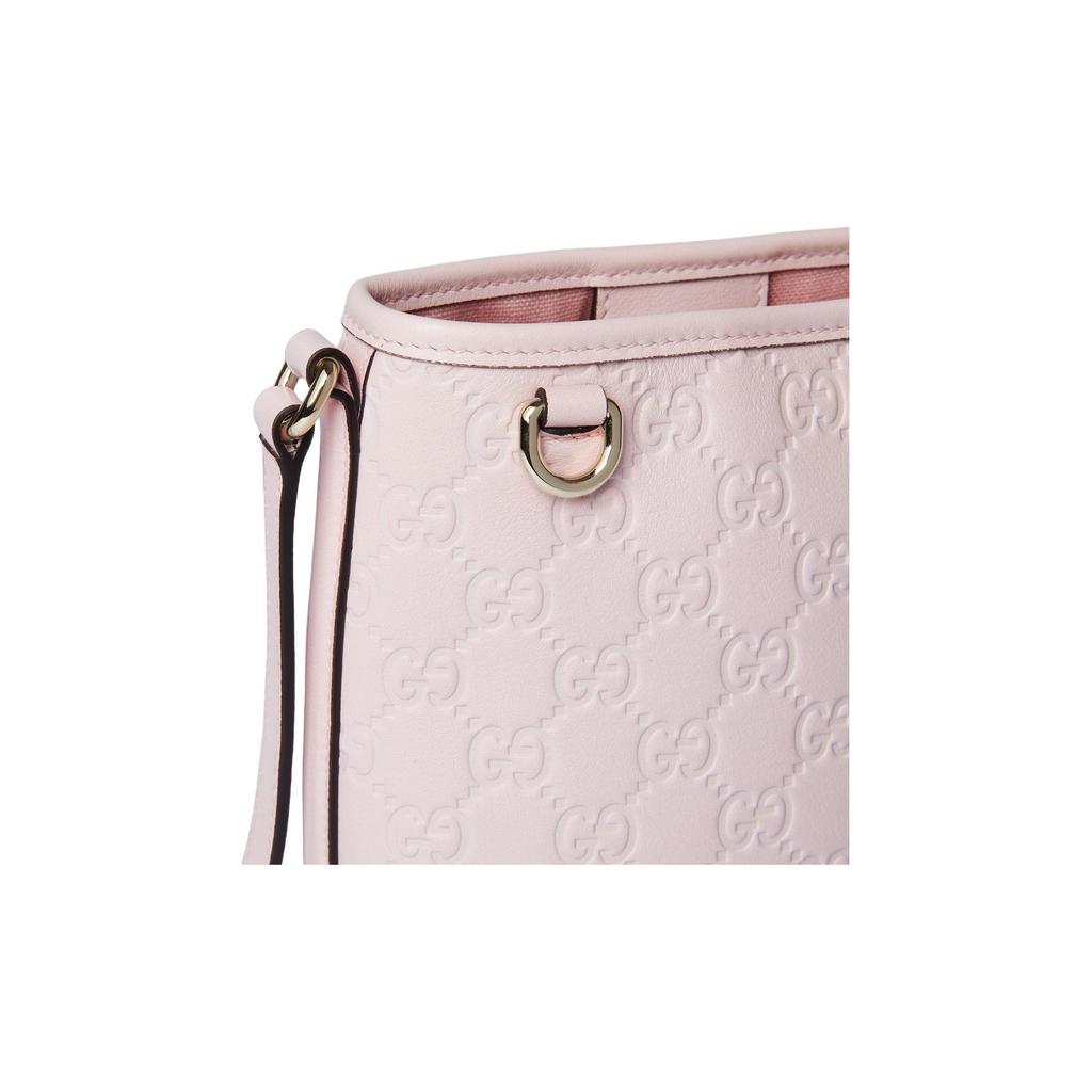 Gucci GG Emblem Mini Bucket Bag Women Shoulder Bag Gold Pink 847090-AAFDV-5734