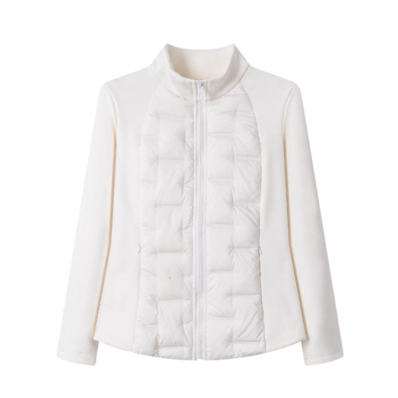 New winter splicing sleeves, short stand-up collar, light and thickened sports slim-fitting warm padded jacket, women's jacket tide
