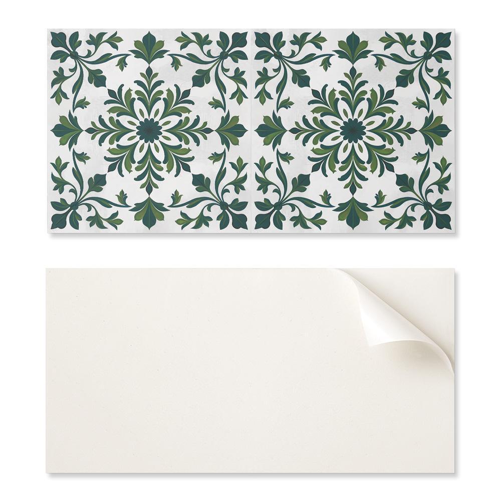 Paczka Kafelków Winylowych Z Wzorem Do Salonu Samoprzylepne Wzór Roślinny Z Ornamentami 10X40X20 Cm