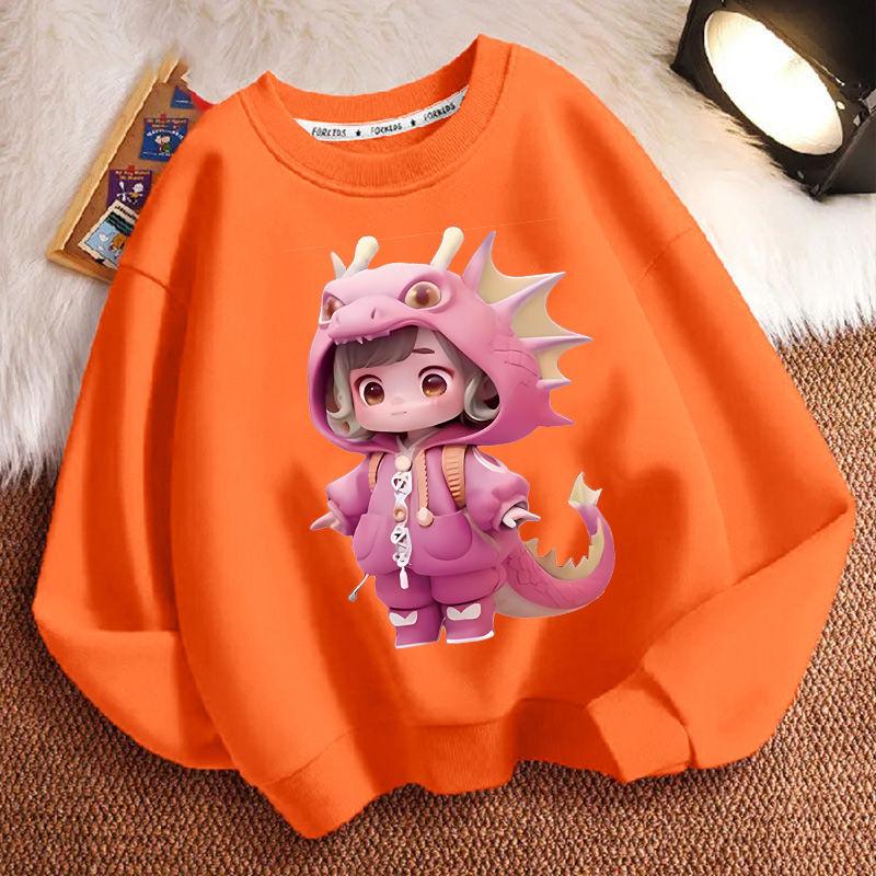 Милые толстовки с круглым вырезом и капюшоном с динозаврами для детей, модные толстовки с длинными рукавами для мальчиков и девочек на весну и осень