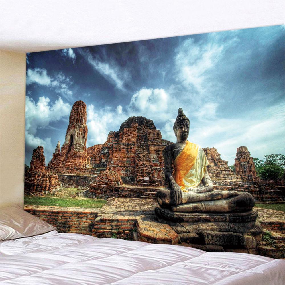 Индийский Будда, медитация, принт, гобелен, домашняя гостиная, спальня, Настенный декор, тканевый гобелен