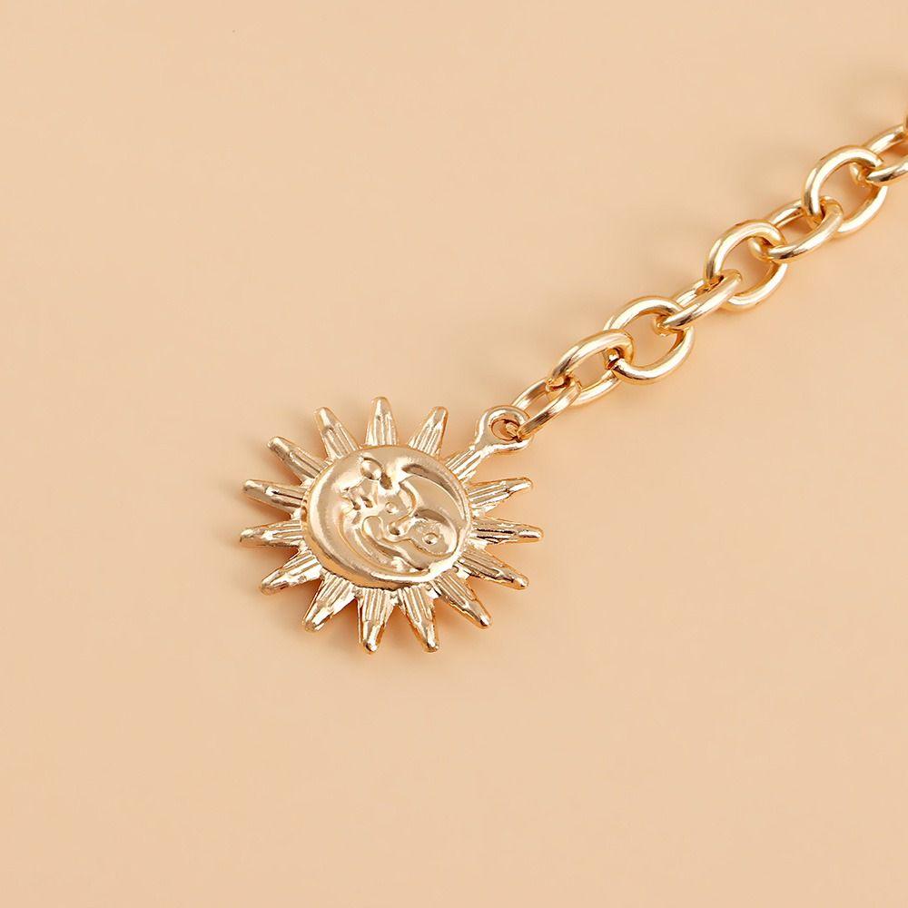 All-match Vintage Metal Punk Waist Chain Sun Waistband Womans Belt Dress Cummerbands