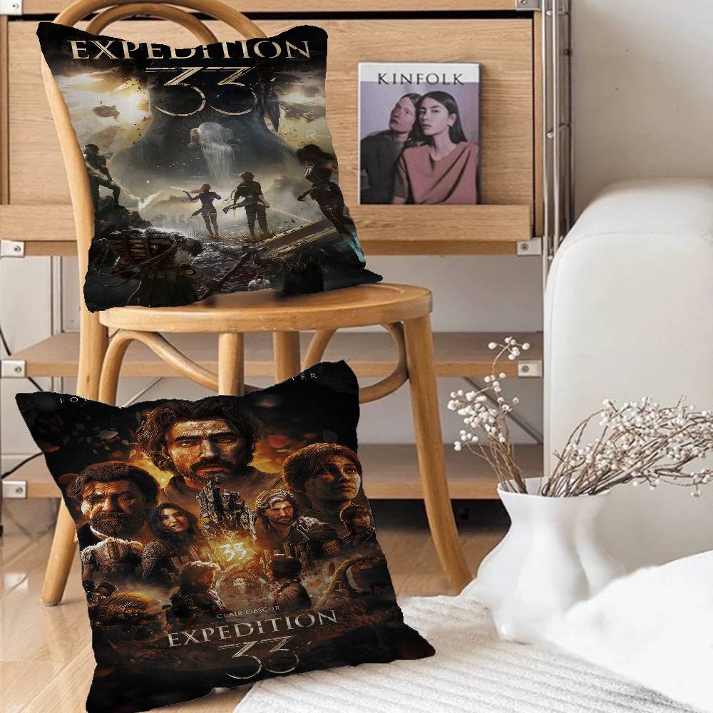 Game Clair O-Obscur E-Expedition 33 Decorative Room Aesthetics Pillow Case Home Decor Bedroom Sofa Bed Couch Pillow Cover 45X45