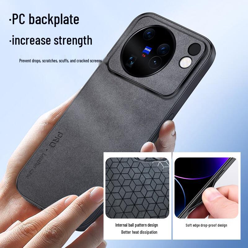 Luxury Faux Leather Protective Case for vivo X500 Series
