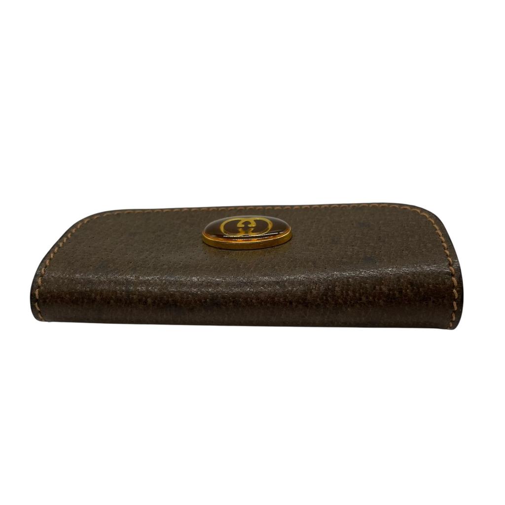 Б/у Держатель для ключей GUCCI Коричневая кожа унисекс