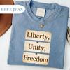 Comfort Colors® Liberty Unity Freedom Patriotic T-Shirt and Kids Tshirt | Vintage 4th of July Tee