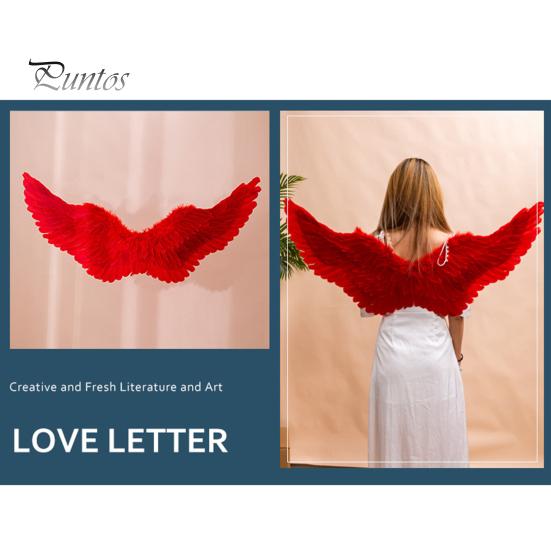 Halloween Cosplay Angel Wing Prop with Elastic Band Goose Feather Bright Colors Good Detail Stage Show Performance Role-Playing Party Dance Fake Wing