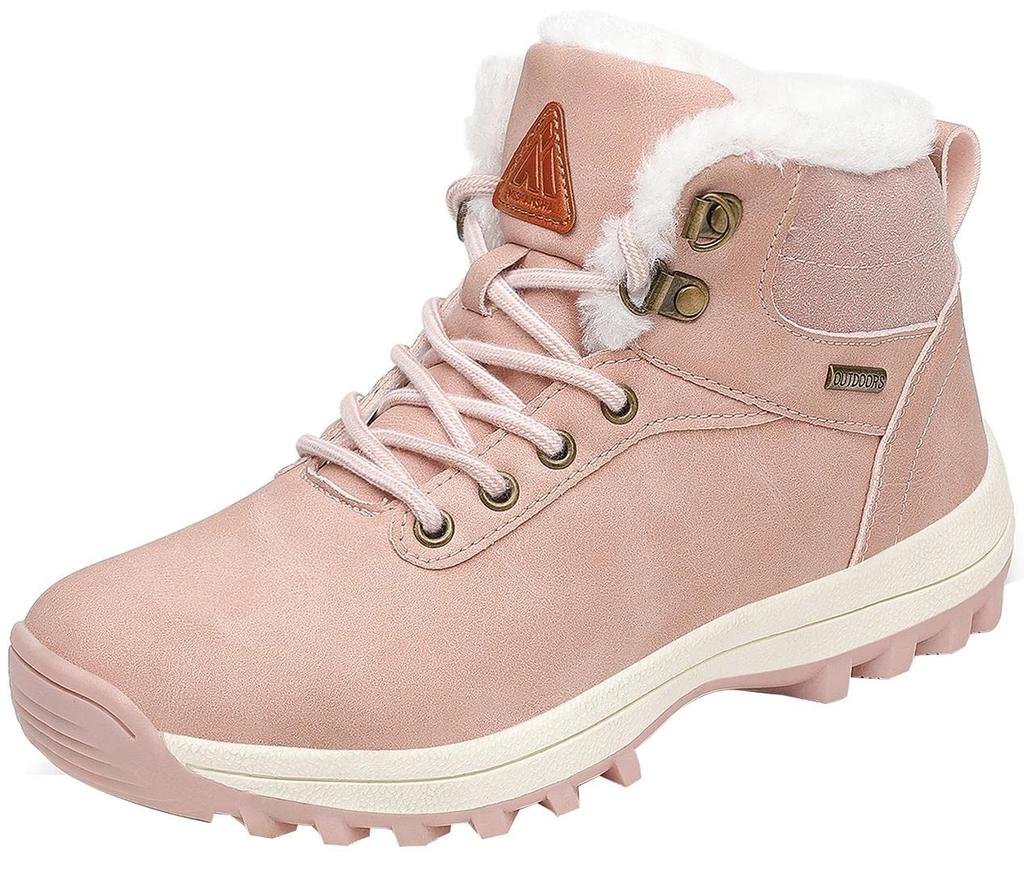 Мишанша и Зимний Снежный Боа Толстые для и Размер Розовые Мужские Женские Ботинки, Водонепроницаемые, Теплые, Подкладка, Нескользящая, Подошва, Легкие, Для Пеших Прогулок, Треккинга,