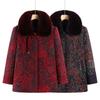 Grandma Winter Clothes Piled and Thickened Woolen Coat Middle Elderly Women's Clothes Mother Clothes Padded Jacket Wife Mother-in-law Clothes