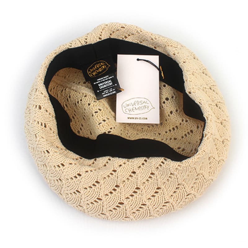 Универсальная химия Волна Слоновая кость Вязаный берет Берет