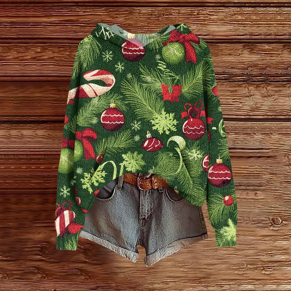 Женская модная повседневная толстовка с капюшоном и длинными рукавами с принтом