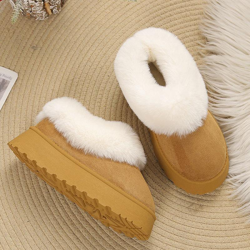 Зимние новые женские универсальные плюшевые хлопковые ботинки, короткие, с вельветом для сохранения тепла