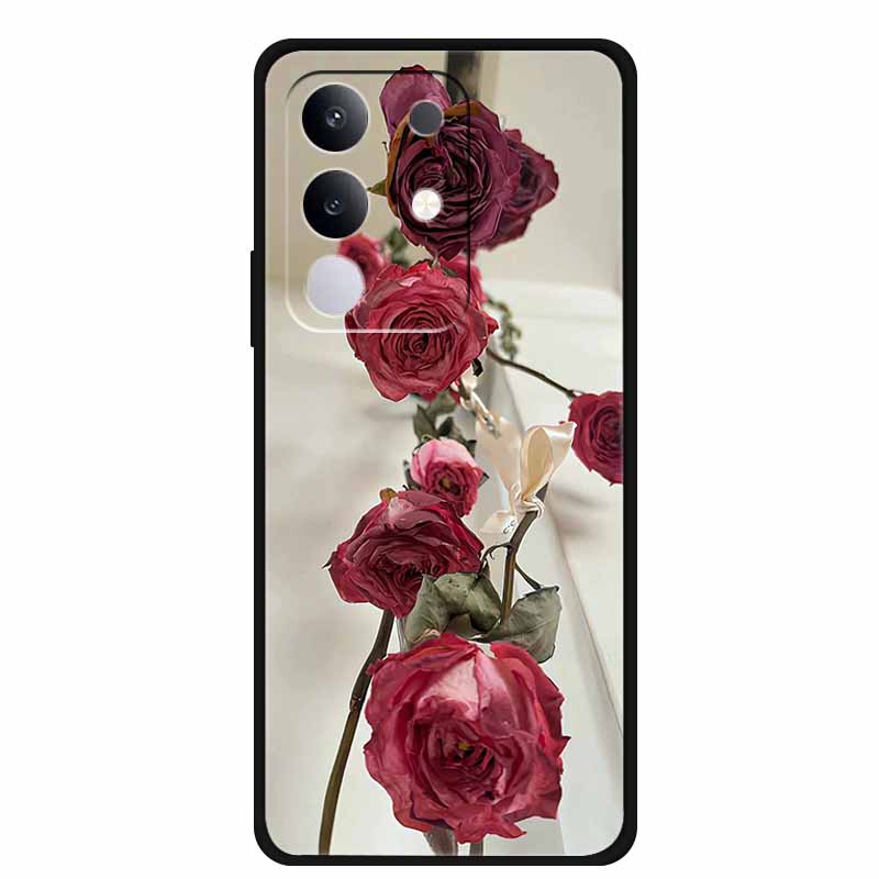 For vivo T4x Cover Silicone TPU Phone Case Funda for vivo T4x 5G V2437 Black Back Bumper Soft Protector Cartoon Anime Cute Capa