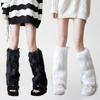 Y2k Winter Leg Warmers Fluffy Warmers Gothic Lolita Knit Long Socks Women Leg Warmer Stylish Stretchy Boots Cover