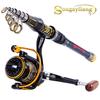 Fishing Rod Combo 1.5M-3.0M Telescopic Fishing Rod Saltwater Freshwater 13BB Spinning Fishing Reel