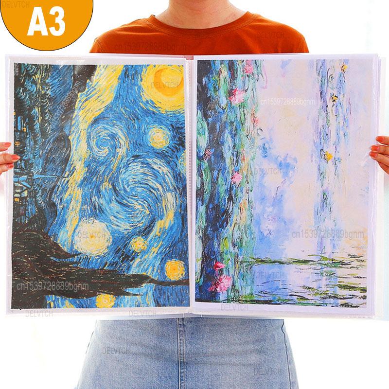 Папка-файл на 60 карманов формата A4 A3, альбом для фотографий, книга для презентаций, для рисунков, эскизов, живописи, хранения документов, органайзер