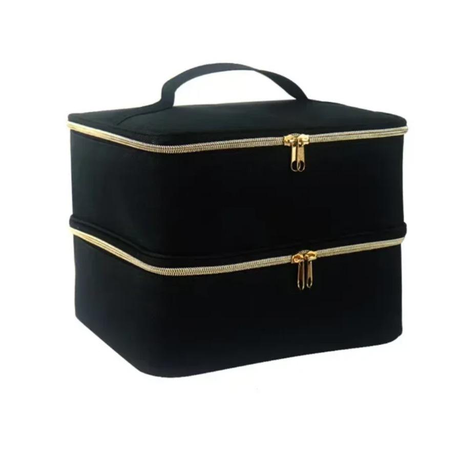 Сумка для хранения лака для ногтей, сумка для эфирного масла, портативный косметический набор для ухода за ногтями, коробка для хранения инструментов по уходу за ногтями, двухслойная, 30 отделений