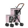 Double Pet Stroller for Small/Medium  Dogs/Cats with Double Layer Cabin One-Hand Folding Dog Travel Carriage Pet Stroller