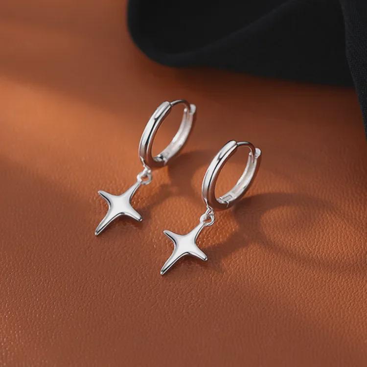 "925 Sterling Silver Star Ear Clips: 2023 High-End Niche Design, Light Luxury Hot-Selling Earrings for Women"