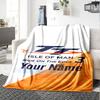 Isle Man Tt Customize Text Blanket Gift Personalized Blanket Warmthful Decor for Bed Living Room Bedding Office Chair Four Seasons Multipurpose